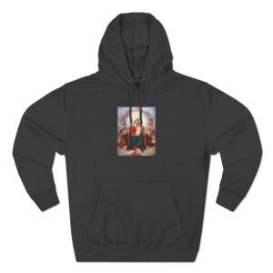 Queen Mary with Child Jesus Front Print Three-Panel Fleece Hoodie (W)