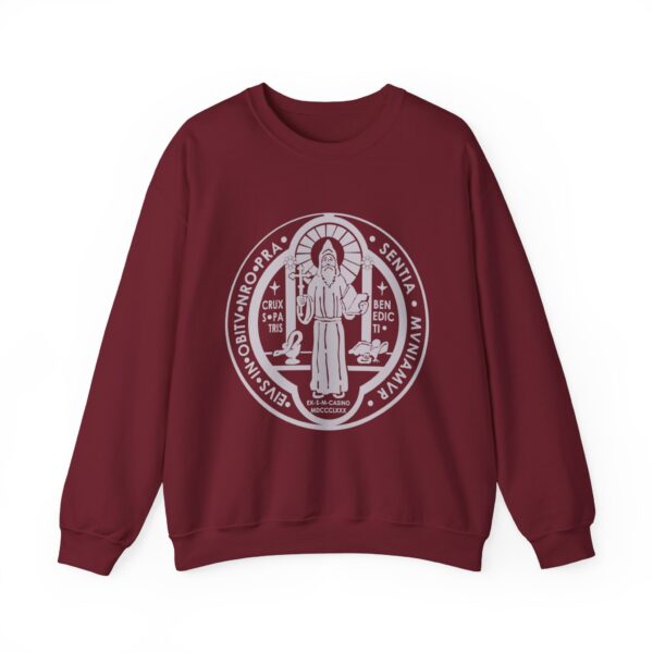 St. Benedict Medal Front/Back Print Heavy Blend™ Crewneck Sweatshirt (M)