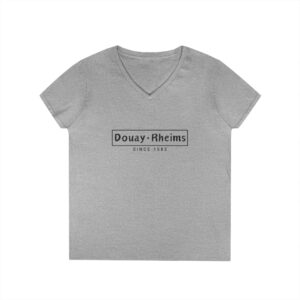 Douay Rheims Front Print Ladies' V-Neck T-Shirt (W)