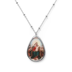 Queen Mary with Child Jesus Oval Necklace