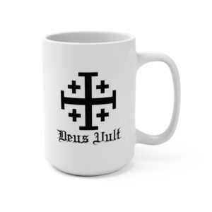 Jerusalem Cross Deus Vult Two Sided Print Mug 15oz