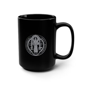 St. Benedcit Medal Front/Back Black Mug, 15oz