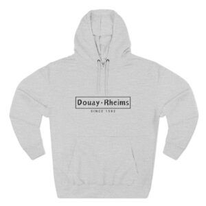 Douay Rheims Front Print Three-Panel Fleece Hoodie (W)