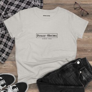 Douay Rheims Front Print Women's Midweight Cotton Tee