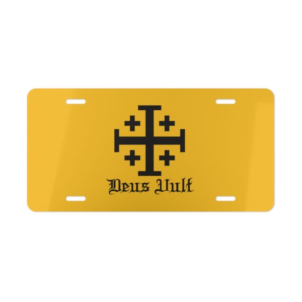 Jerusalem Cross Deus Vult Vanity Plate