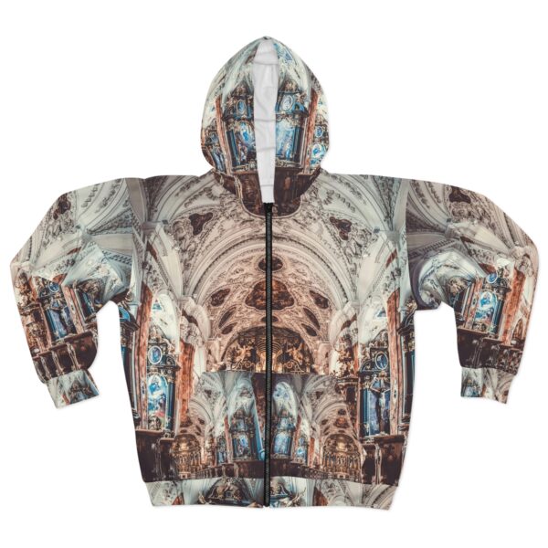 Cathedral Interior Montage Print Zip Hoodie (M)