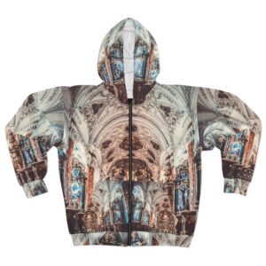 Cathedral Interior Montage Print Zip Hoodie (W)