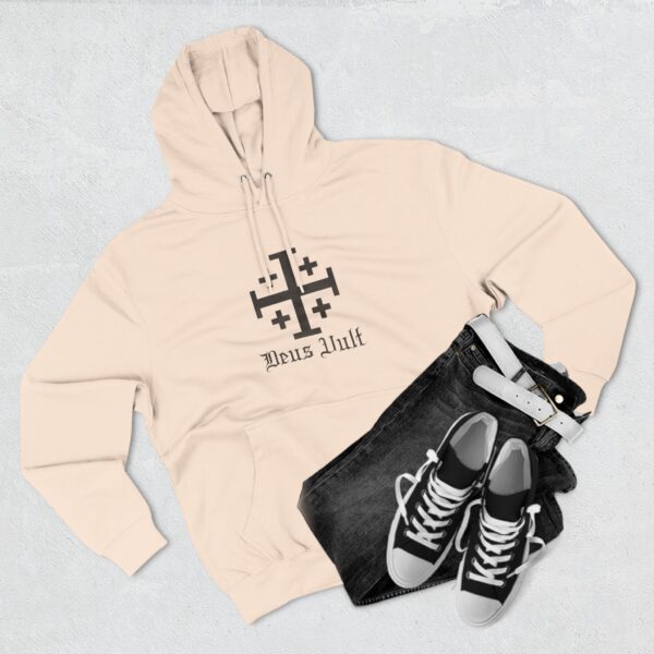 Jerusalem Cross Deus Vult Front Print Three-Panel Fleece Hoodie (W) - Image 3