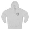 Embroidered Jerusalem Cross Left Chest Three-Panel Fleece Hoodie (M)