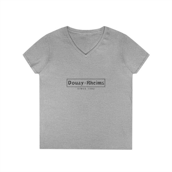 Douay Rheims Front Print Ladies' V-Neck T-Shirt (W)