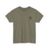Jerusalem Cross Deus Vult Left Chest Small Print / Papal Emblem Back Large Print Heavy Cotton Tee (M) - Image 9
