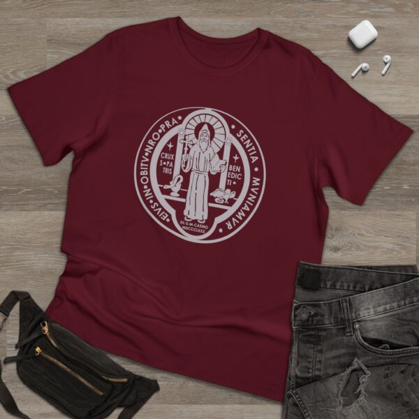 St. Benedict Medal Front/Back Print Deluxe T-shirt (W) - Image 3