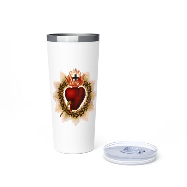 Most Sacred Heart of Jesus Print Copper Vacuum Insulated Tumbler, 22oz - Image 2