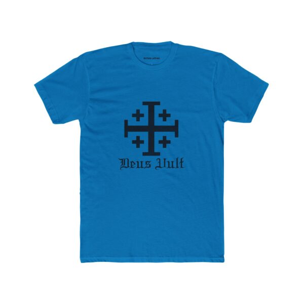 Jerusalem Cross Deus Vult Front Print Cotton Crew Tee (M) - Image 6