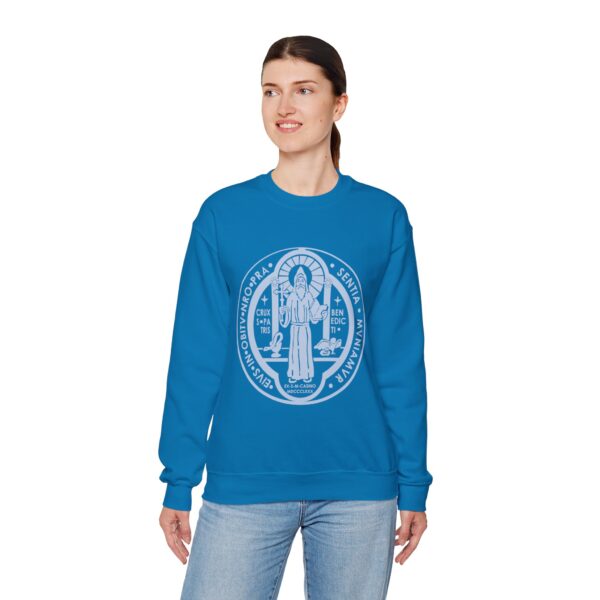 St. Benedict Medal Front/Back Print Heavy Blend™ Crewneck Sweatshirt (W) - Image 3