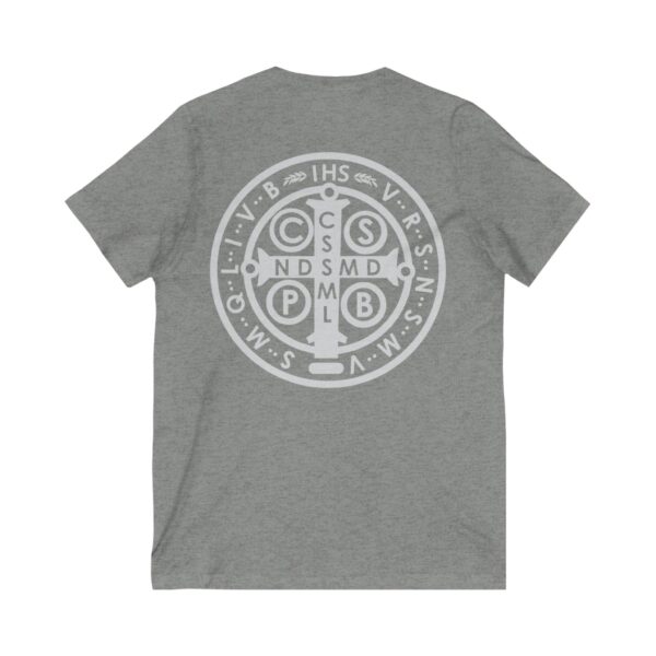 St. Benedict Medal Front/Back Print Jersey Short Sleeve V-Neck Tee (W) - Image 14