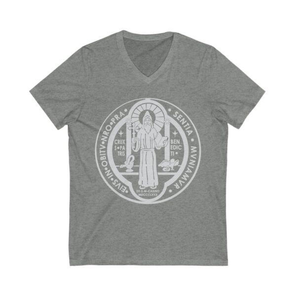 St. Benedict Medal Front/Back Print Jersey Short Sleeve V-Neck Tee (W) - Image 13