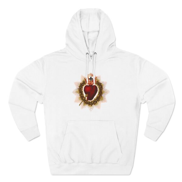 Most Sacred Heart of Jesus Front Print Three-Panel Fleece Hoodie (M) - Image 5