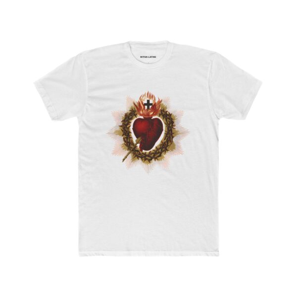 Most Sacred Heart of Jesus Front Print Cotton Crew Tee (M) - Image 3