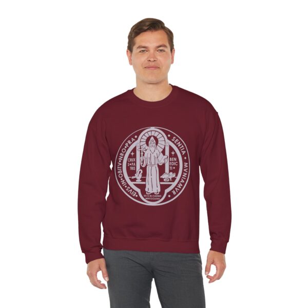 St. Benedict Medal Front/Back Print Heavy Blend™ Crewneck Sweatshirt (M) - Image 3