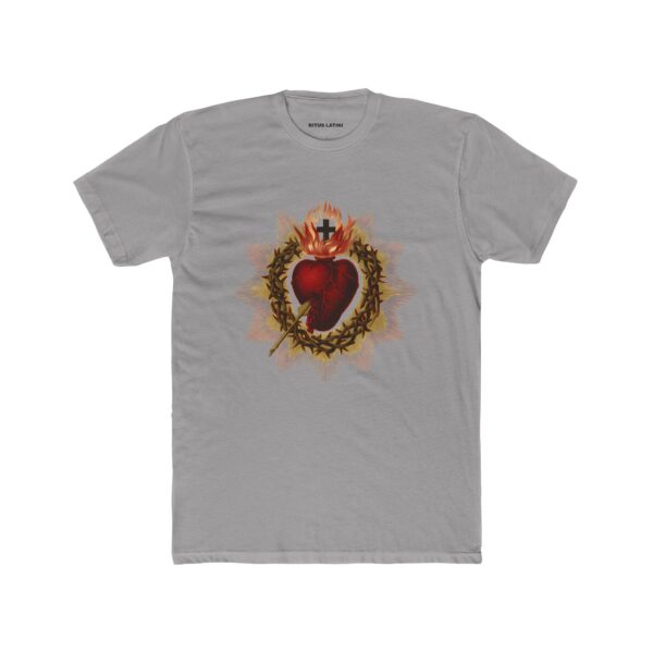 Most Sacred Heart of Jesus Front Print Cotton Crew Tee (M) - Image 5