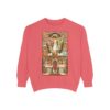 Consecration Aged Painting Motif Front Print Unisex Garment-Dyed Sweatshirt (W)