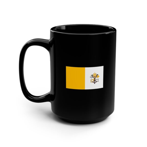 Papal Flag Two Sided Print Black Mug, 15oz (Lead and BPA-free) - Image 4