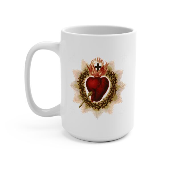 Most Sacred Heart of Jesus Print Both Sides Mug 15oz - Image 2