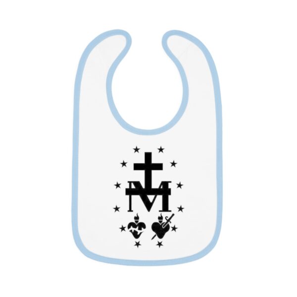 Miraculous Medal Print Baby Contrast Trim Jersey Bib - Image 2