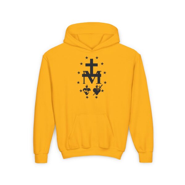 Miraculous Medal Front Print Youth Heavy Blend Hooded Sweatshirt