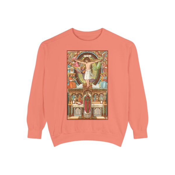 Consecration Aged Painting Motif Front Print Unisex Garment-Dyed Sweatshirt (W) - Image 10