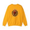 Miraculous Medal Small Left Chest / Sacred Heart of Jesus Large Back Print Heavy Blend™ Crewneck Sweatshirt (M) - Image 12