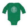 St. Benedict Medal Front/Back Print Infant Long Sleeve Bodysuit - Image 3