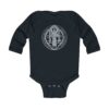 St. Benedict Medal Front/Back Print Infant Long Sleeve Bodysuit - Image 5