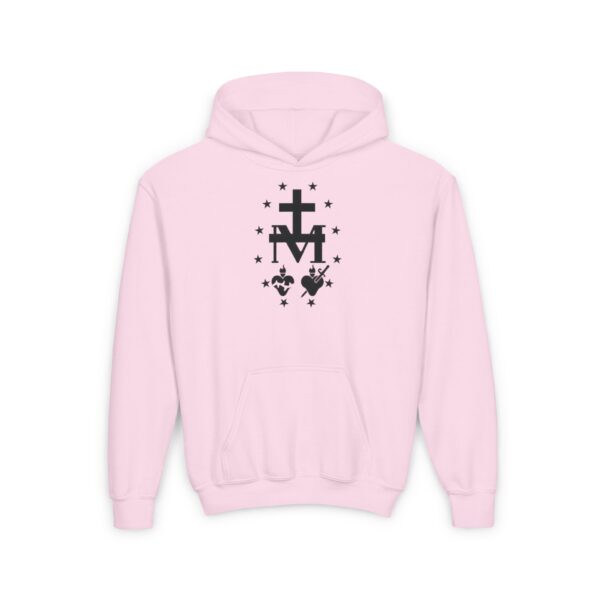 Miraculous Medal Front Print Youth Heavy Blend Hooded Sweatshirt - Image 8