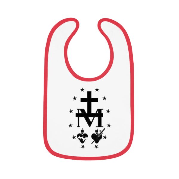 Miraculous Medal Print Baby Contrast Trim Jersey Bib - Image 6