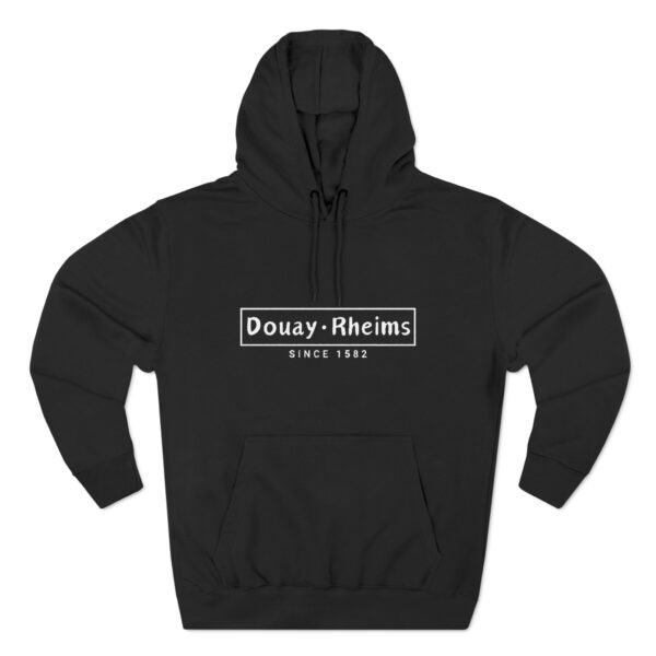 Douay Rheims Front White Print Three-Panel Fleece Hoodie (W) - Image 6