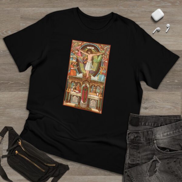 Consecration Aged Painting Motif Front Print Deluxe T-shirt (M) - Image 5