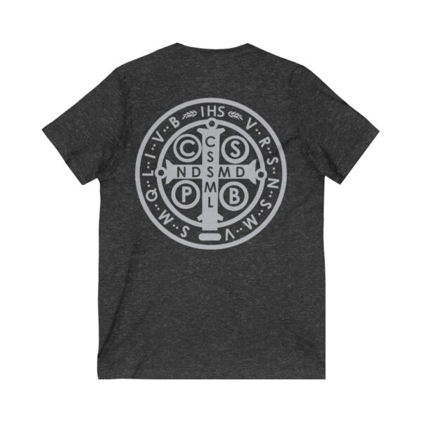 St. Benedict Medal Front/Back Print Jersey Short Sleeve V-Neck Tee (W) - Image 16