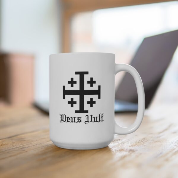 Jerusalem Cross Deus Vult Two Sided Print Mug 15oz - Image 2