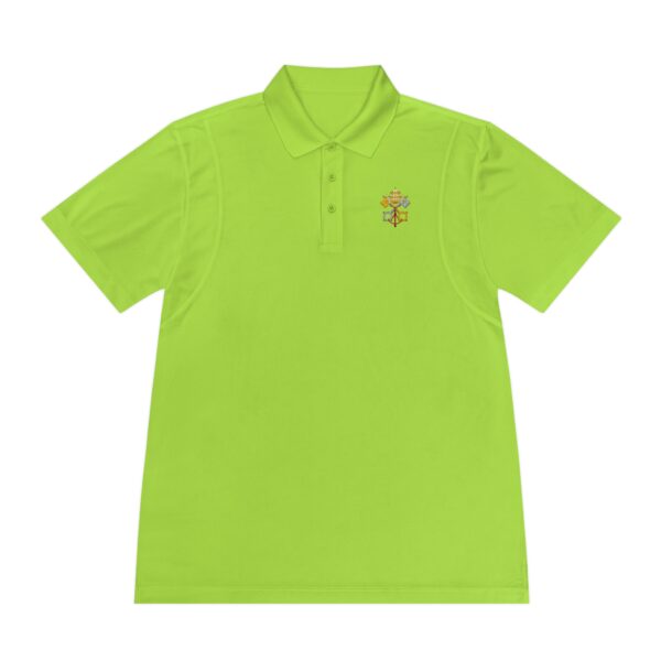 Papal Emblem Left Chest Small Print Men's Sport Polo Shirt