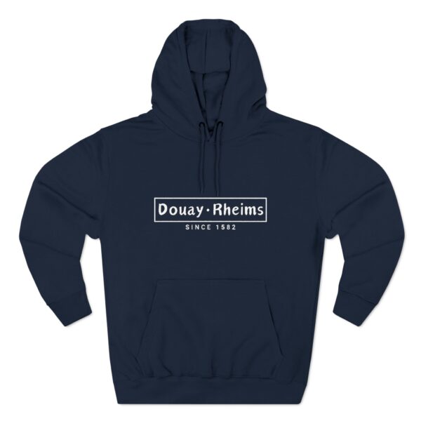 Douay Rheims Front White Print Three-Panel Fleece Hoodie (W) - Image 8