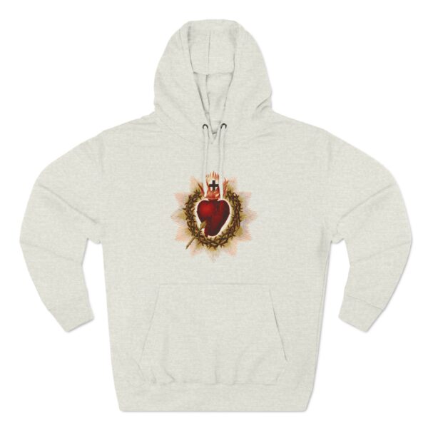 Most Sacred Heart of Jesus Front Print Three-Panel Fleece Hoodie (M) - Image 6