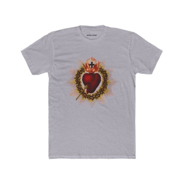 Most Sacred Heart of Jesus Front Print Cotton Crew Tee (M) - Image 7