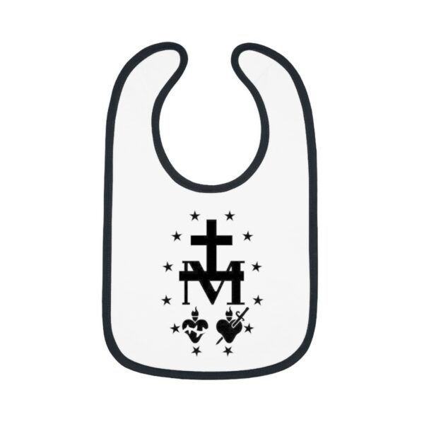 Miraculous Medal Print Baby Contrast Trim Jersey Bib - Image 4