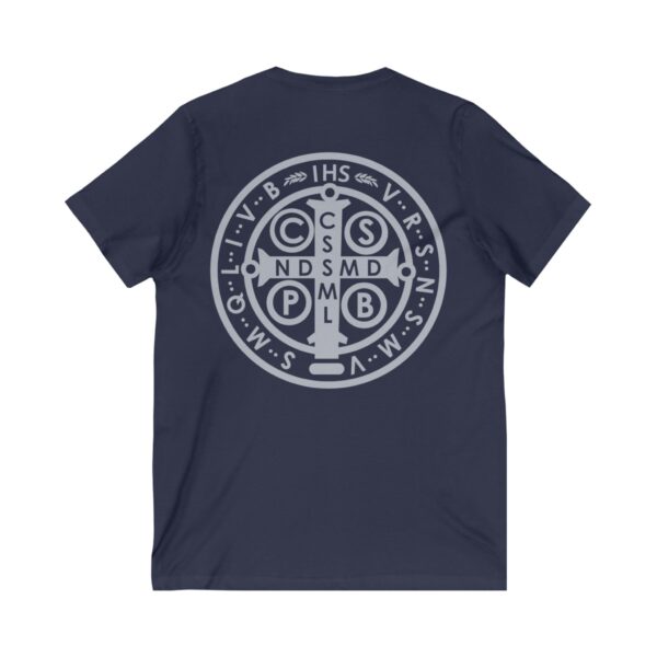 St. Benedict Medal Front/Back Print Jersey Short Sleeve V-Neck Tee (W) - Image 6