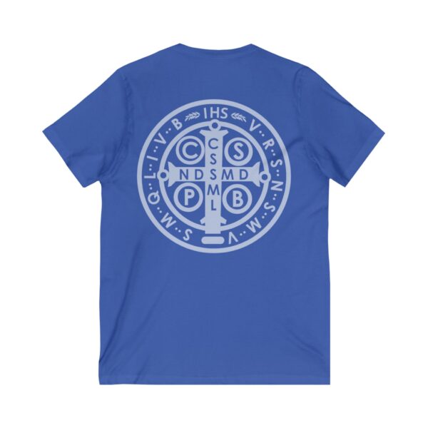 St. Benedict Medal Front/Back Print Jersey Short Sleeve V-Neck Tee (W) - Image 8