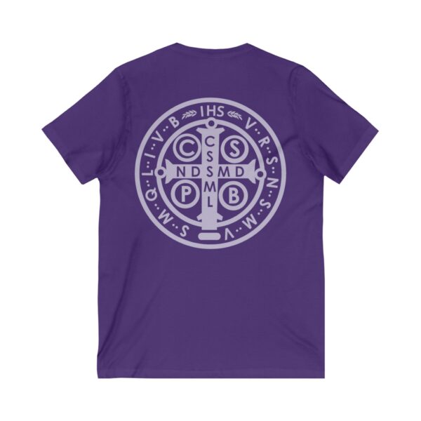 St. Benedict Medal Front/Back Print Jersey Short Sleeve V-Neck Tee (W) - Image 12