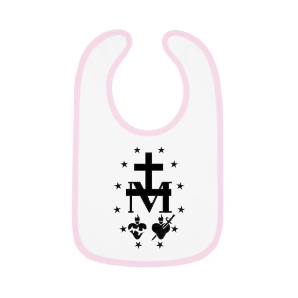 Miraculous Medal Print Baby Contrast Trim Jersey Bib - Image 5