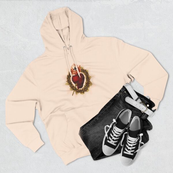 Most Sacred Heart of Jesus Front Print Three-Panel Fleece Hoodie (W) - Image 3